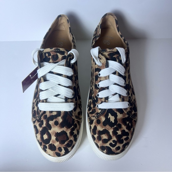 SO Platform Cheetah Printed Sneakers - Women’s Size 9 - Animal Print Lift - Picture 3 of 7